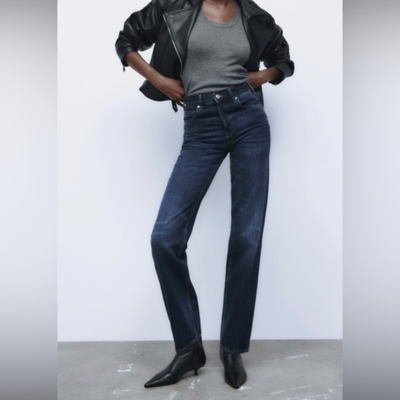 Zara NWT HIGH RISE SLIM JEANS - Picture 3 of 4